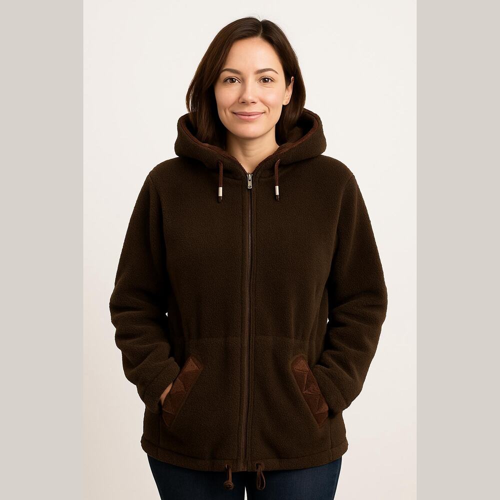 Vintage 90s IZZI Outerwear Brown Teddy Bear Shearling Warm Winter Coat L